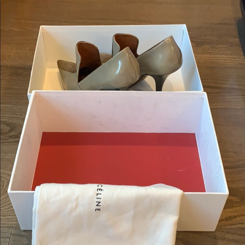 Celine leather and suede loafer pump - Picture 6 of 7